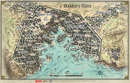 D&D 5E RPG: Baldur's Gate Descent Into Avernus - Baldur's Gate Map 3 D&D 5E RPG: Baldur's Gate Descent Into Avernus - Baldur's Gate Map