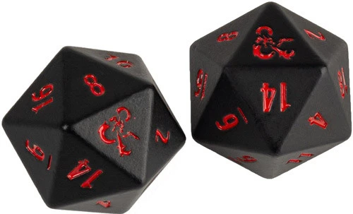 Ultra Pro D&D Heavy Metal D20 Set: Black W/ Red (2) 3 Ultra Pro D&D Heavy Metal D20 Set: Black W/ Red (2)