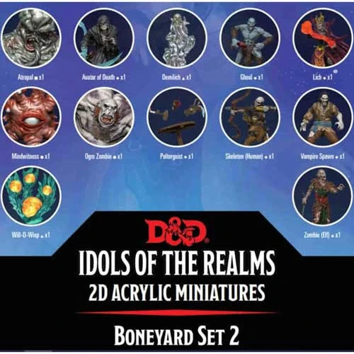 D&D Acrylic 2D Minis: Boneyard - Set 2 3 D&D Acrylic 2D Minis: Boneyard - Set 2
